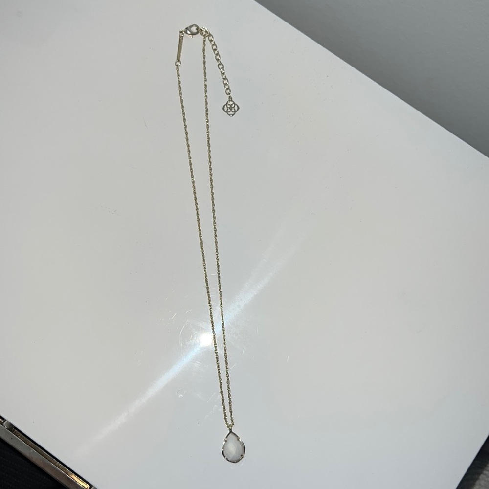 Kendra Scott White Teardrop Necklace